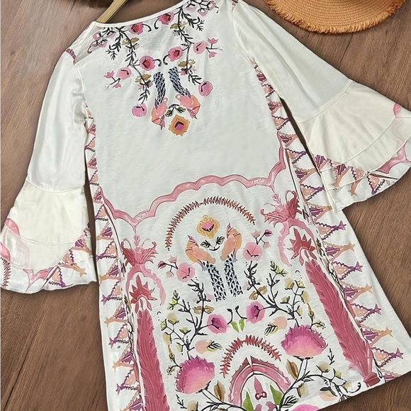 Floral Embroidered White Dress - Picture 3 of 3